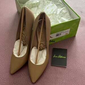 Sam Edelman Hazel Pointed Toe Pump, Classic Nude Leather, 5M